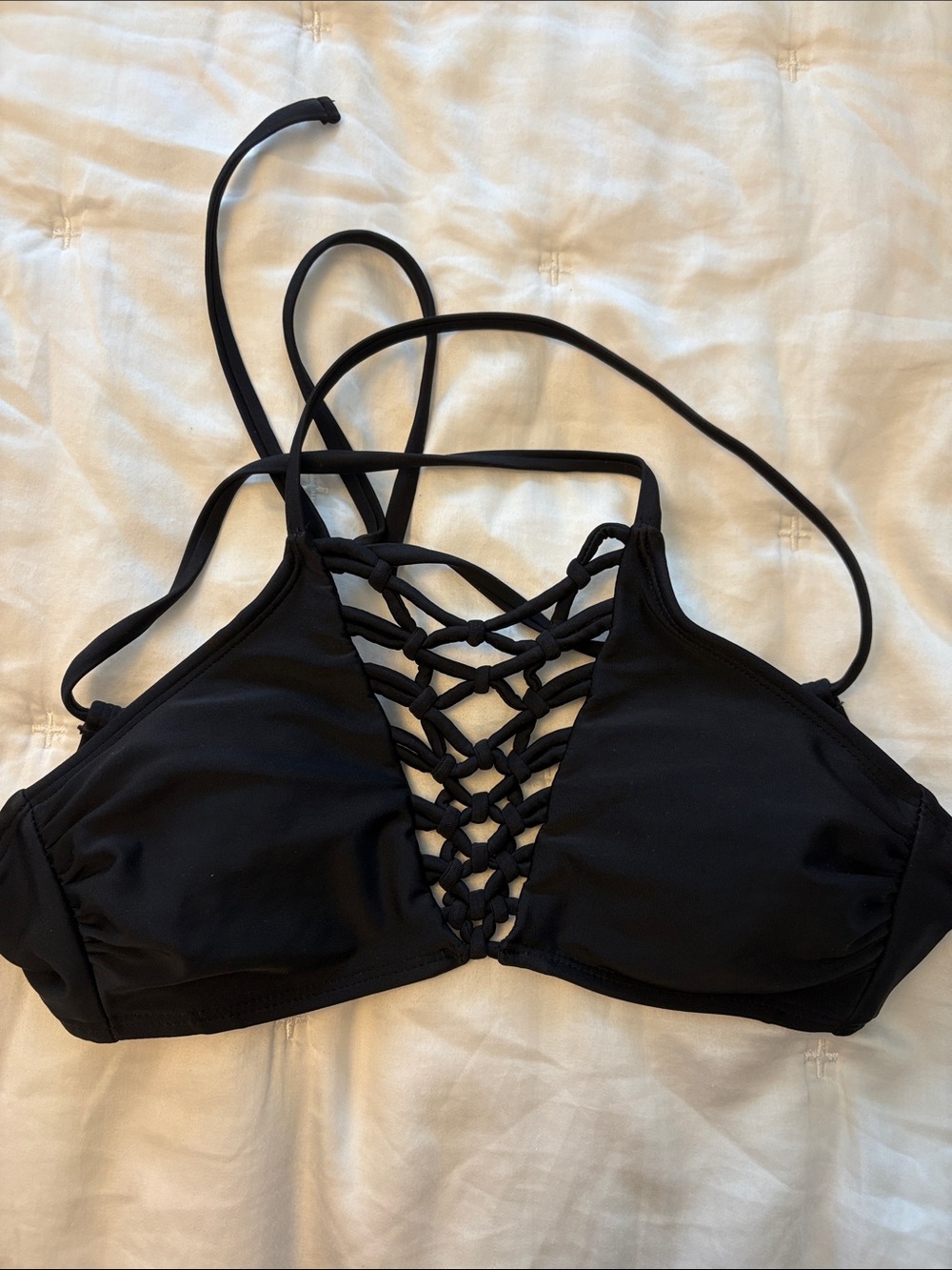 Black Strappy Front Bralette - Women's Intimates